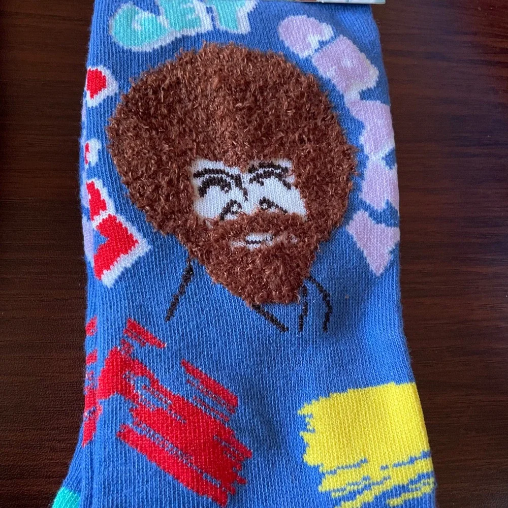Garfield‎ Bob Ross 2 pair novelty crew socks unisex new adult shoe size 8-12